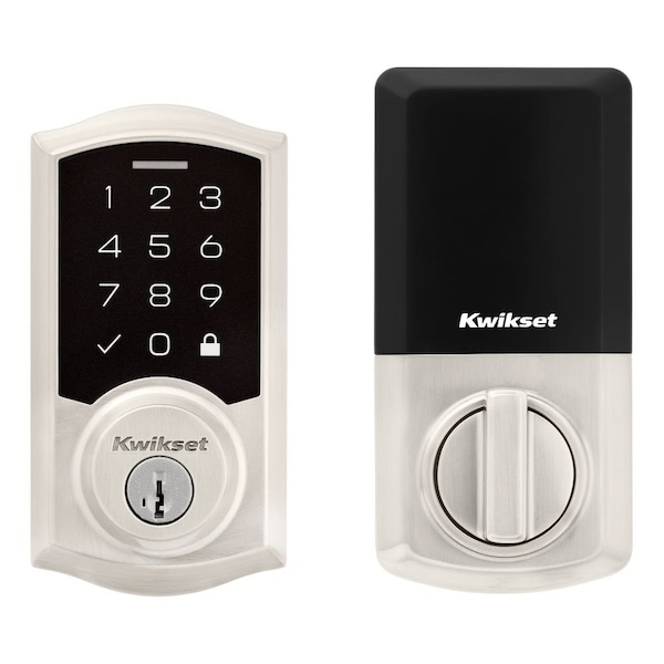 Traditional SmartCode Touchpad Electronic Deadbolt SmartKey Satin Nickel Finish